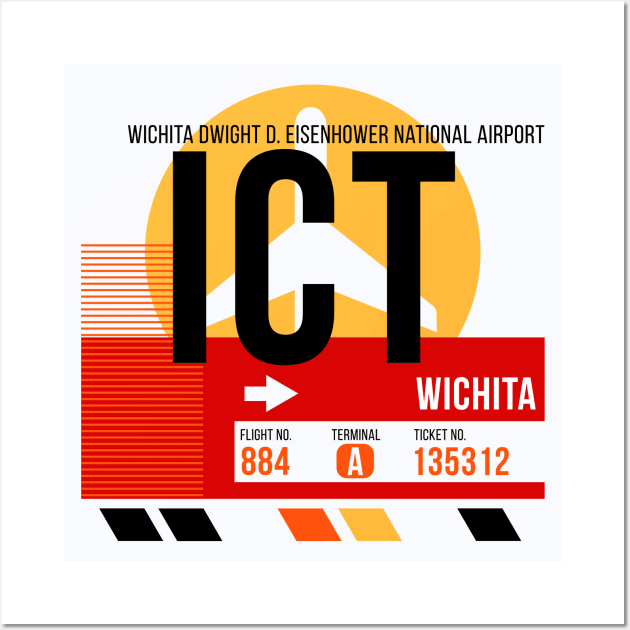 Wichita (ICT) Airport // Sunset Baggage Tag Wall Art by Now Boarding